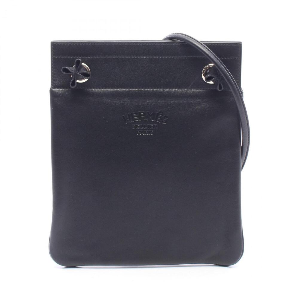 Hermes Aline Mini Shoulder Bag Handbag Leather Veau Chérie Women's Black